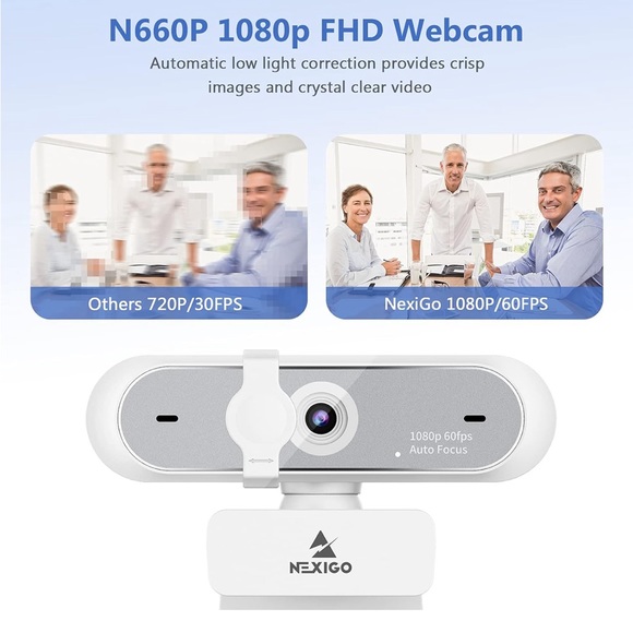 Full HD 1080P White Webcam - Picture 3 of 7